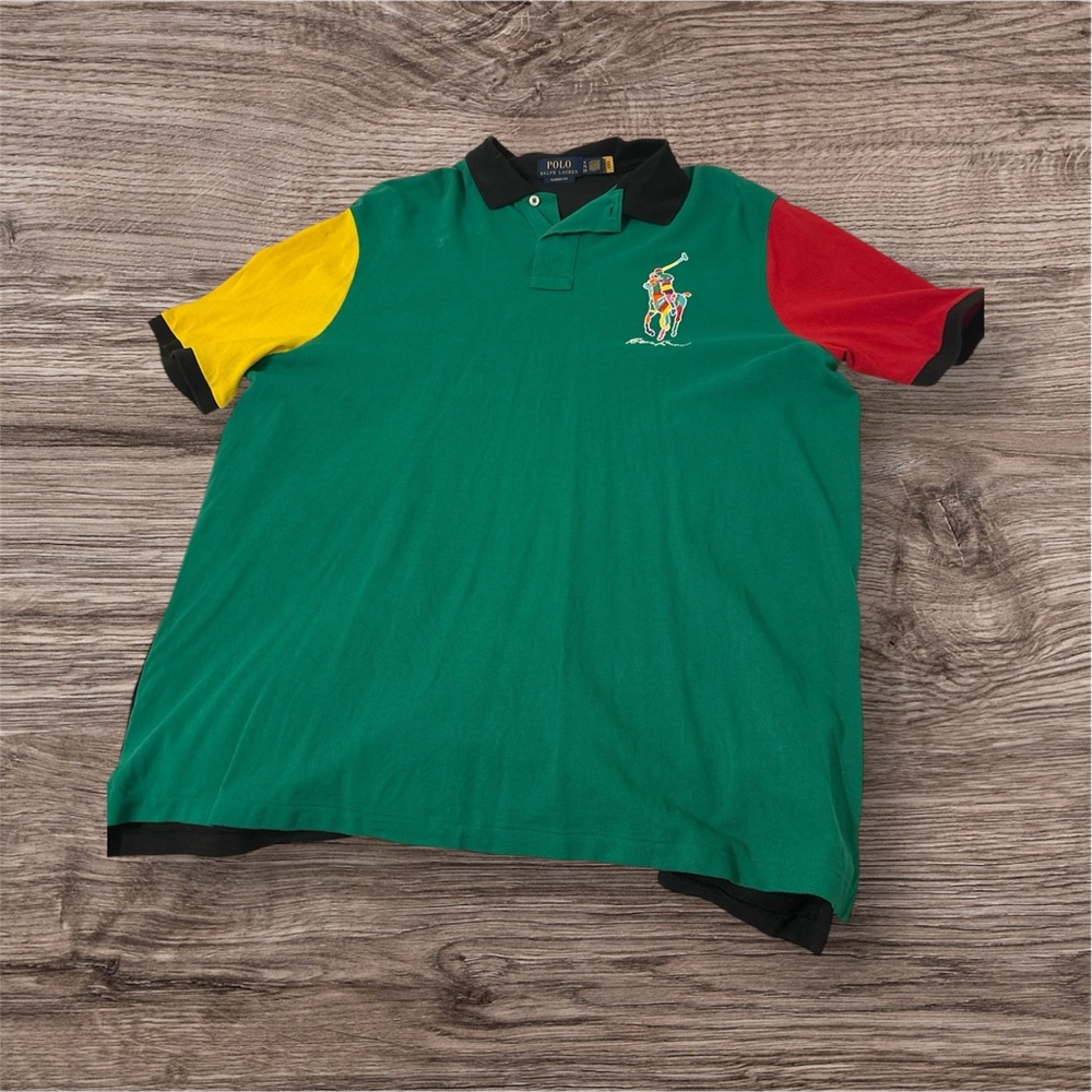 Ralph Lauren Green Polo with Multicolor Logo - Picture 3 of 5